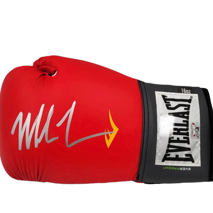 Authentique gant de boxe Everlast rouge autographié Mike Tyson