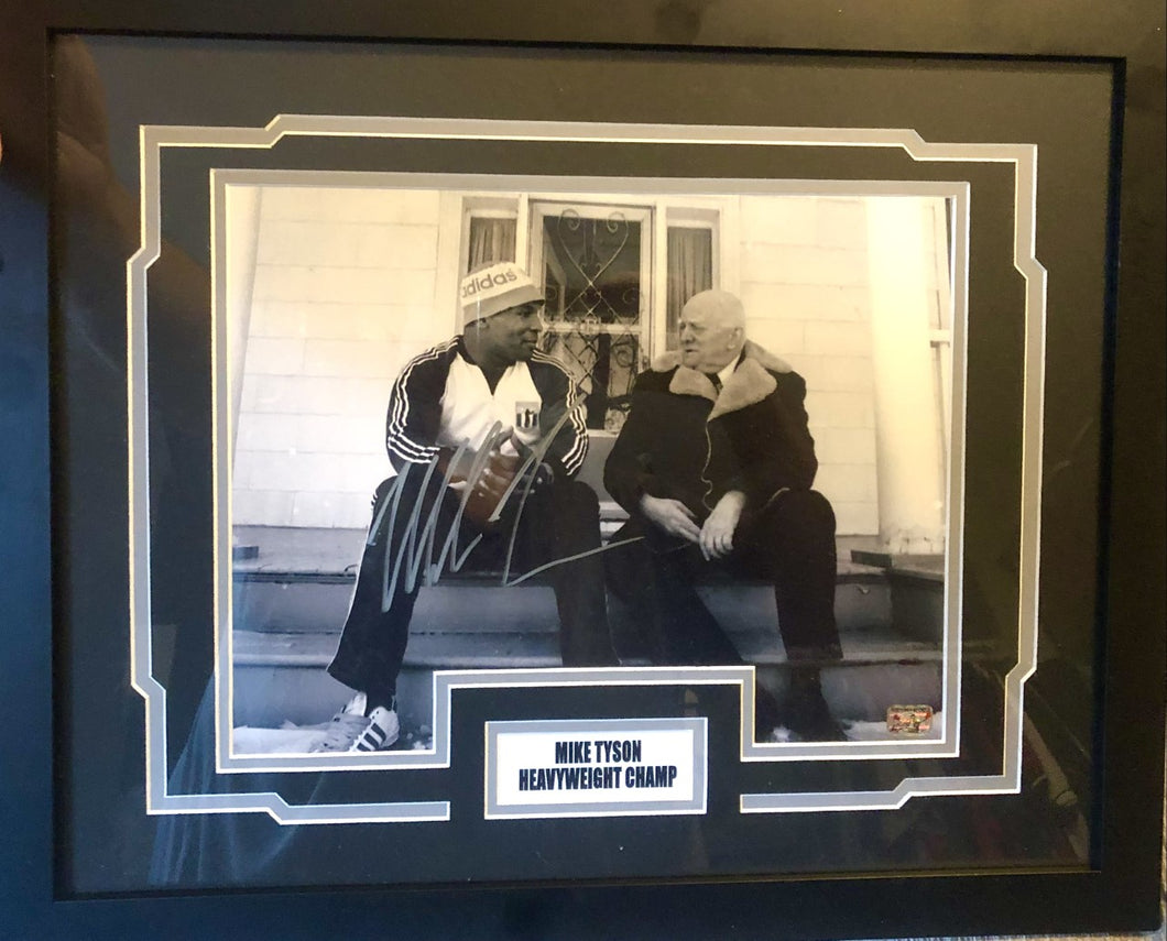 Mike Tyson & Cus Rare Autographed Hand signed Boxing Framed Photo Certified.