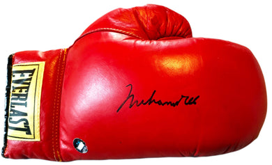 Muhammad Ali and Joe Frazier Autographed Vintage Everlast Red Boxing Gloves Superstar Greetings certified