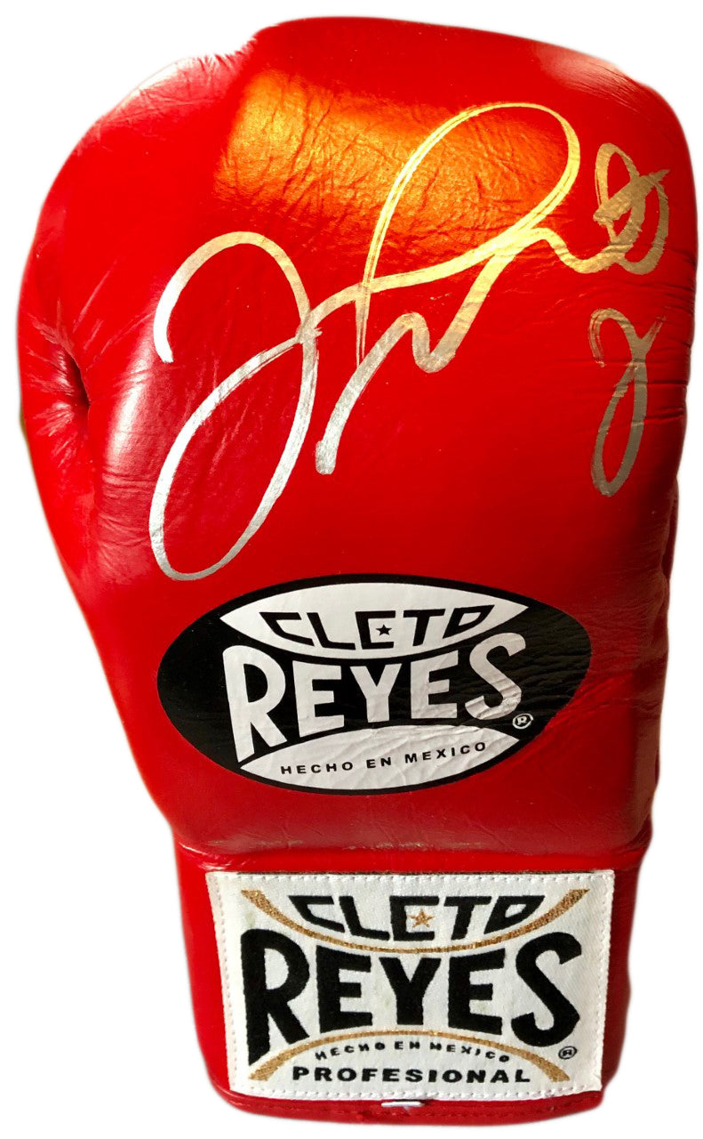 Floyd Mayweather Jr. Signed Red Reyes Boxing Glove used for sparing, official boxing glove.
