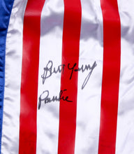 Burt Young Signed "Rocky" Boxing Trunks Inscribed "Paulie" (MAB Hologram)