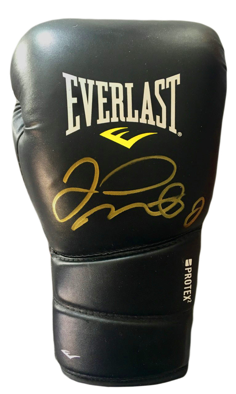 Everlast black top and gold gloves