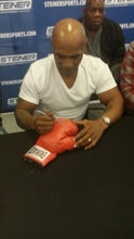 Mike Tyson Silver Autographed Red Everlast Boxing Glove Steiner Certified with Photo proof.