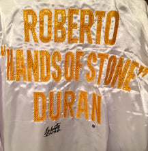 Roberto Duran Custom Boxing Robe Autographed in Black Signature Dual Certified