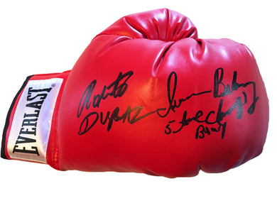 Roberto Duran and Iran Barkley Dual Signed Autographed Boxing Glove