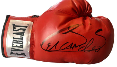 Saul Canelo Alvarez Autographed Red Everlast Boxing Glove in Black signature