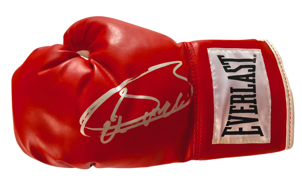 Saul Canelo Alvarez Signed Red Everlast Boxing Glove in Silver