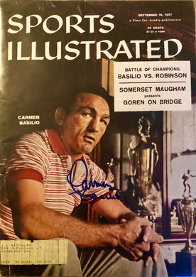 Carmen Basilio Signed Autographed 1957 Vintage Sports illustrated Magazine