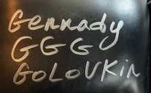 Boxer Gennady Golovkin Autographed Black Boxing Glove in Silver Signature JSA