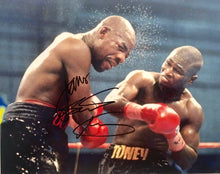 James "Lights Out" Toney Autographed 8x10 boxing photo vs Iran Barkley