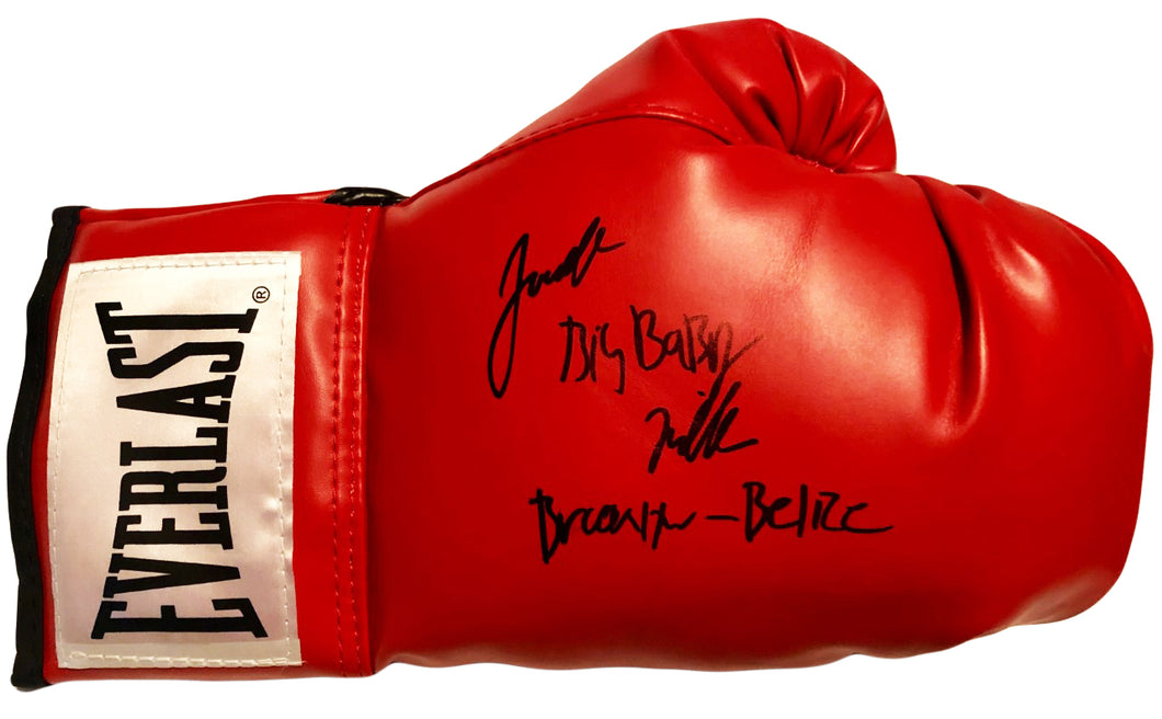 Jarrell “Big Baby” Miller Heavyweight boxer Signed Everlast Glove extra inscription