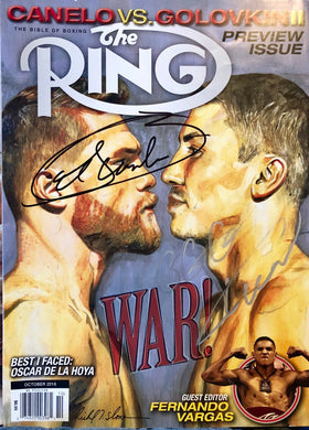 Boxers Canelo Alvarez & Gennady Golovkin Autographed Ring Magazine.