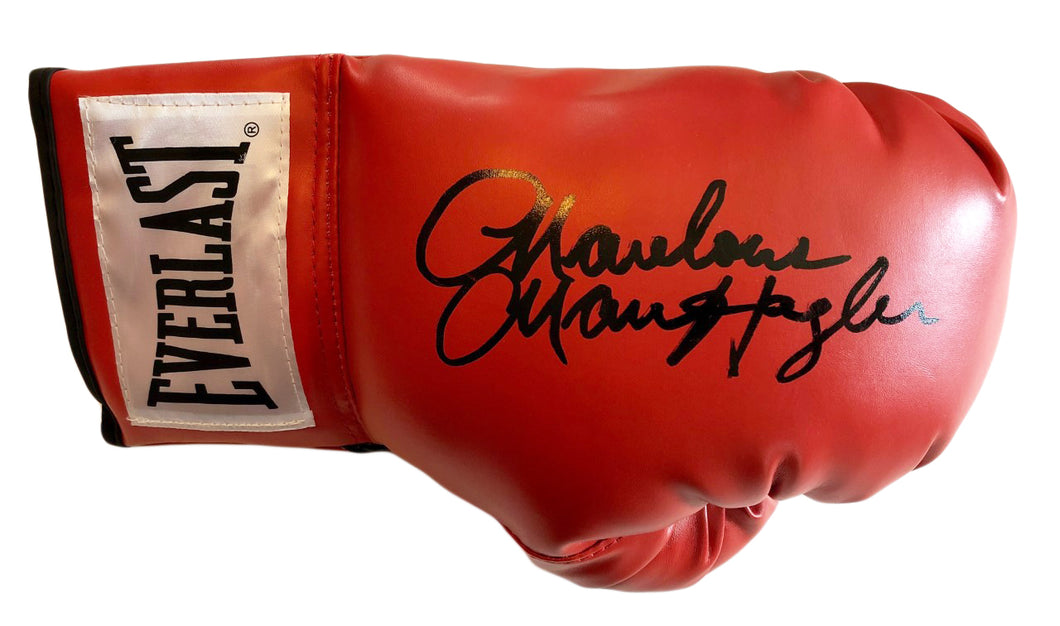 Marvin Hagler Autographed Red Everlast Boxing Glove. JSA Cert