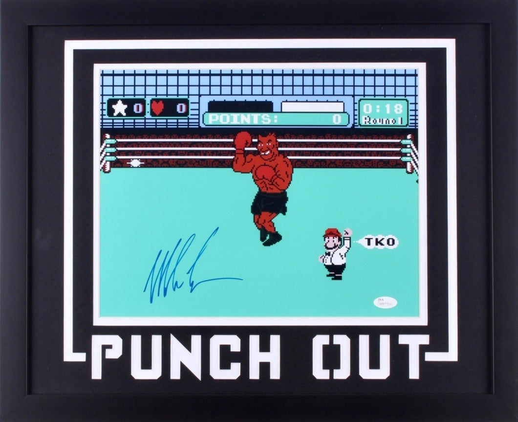 Mike Tyson Signed Punch-Out 18x22 Custom Framed Photo (JSA COA)
