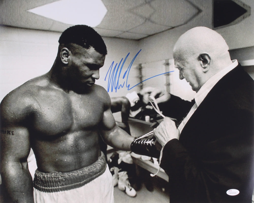 Mike Tyson Signed 16x20 Photo with Cus D'Amato with JSA COA
