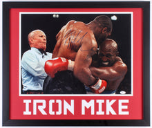 Mike Tyson Signed Iron Mike 22x26 Framed Display with Evander Holyfield (JSA COA)