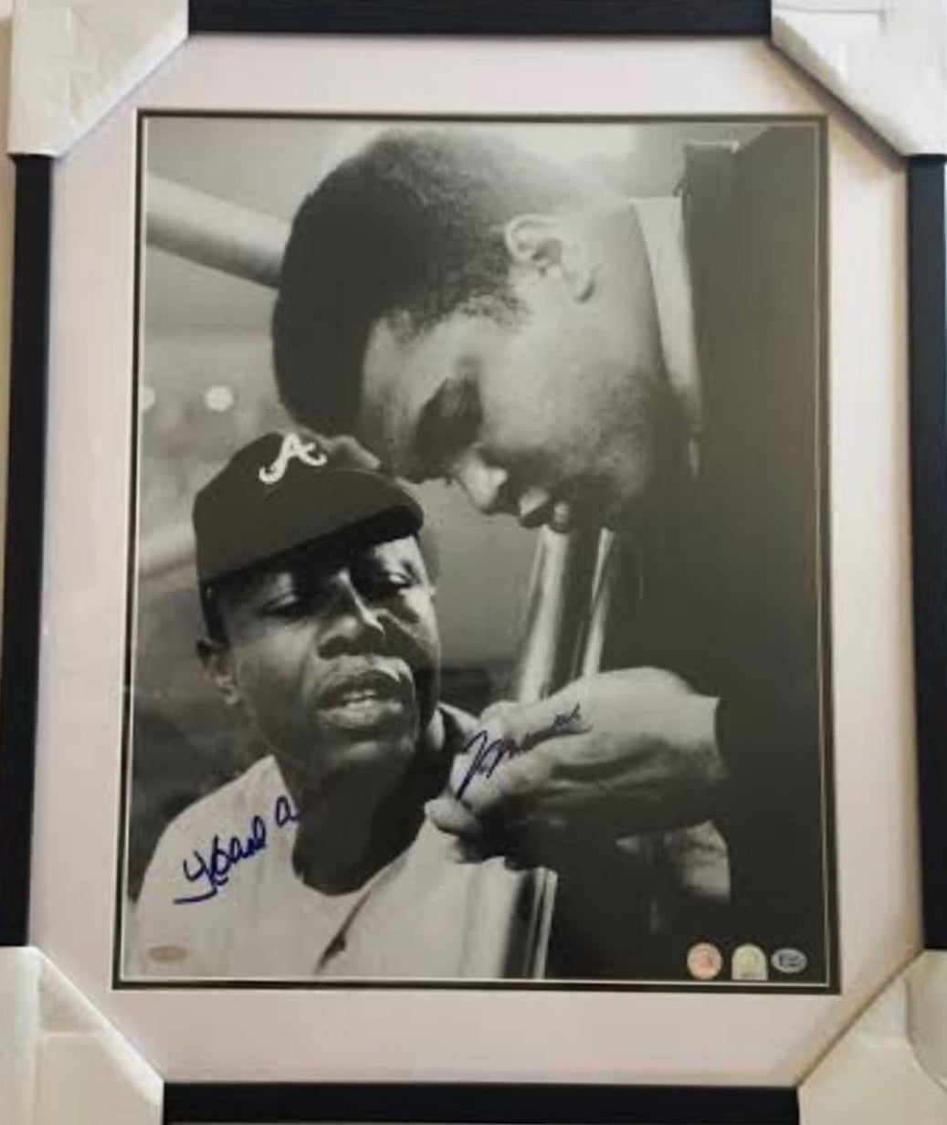 Muhammad Ali and Hank Arron Dual signed Autographed 16 x 20 Photo, Steiner, MLB, OA