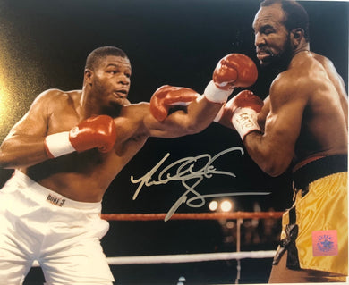 Riddick Bowe vs Evander Holyfield 8 x 10 Photo (SSG COA)