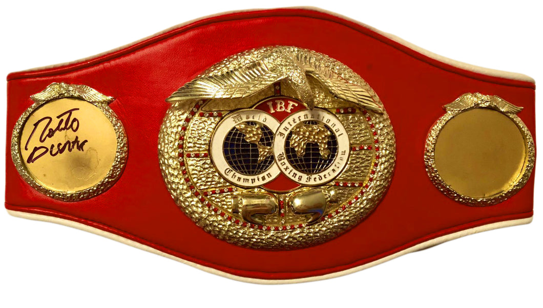 Roberto Duran Hands of Stone Autographed IBF Championship Full Size Belt