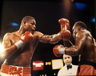 Riddick Bowe vs Evander Holyfield 16x20 autographed fight photo
