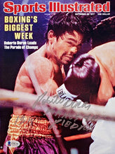 Boxer Roberto Duran Signed Sports Illustrated Magazine in Blue Signature, Beckett