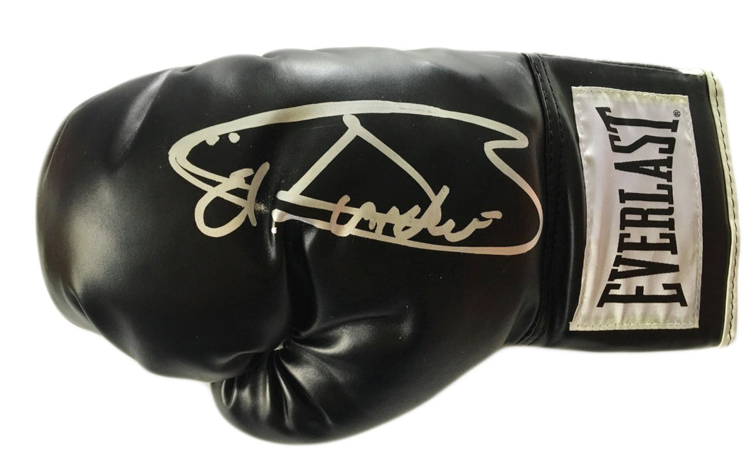 Saul Canelo Alvarez Signed Black Everlast Boxing Glove in Silver