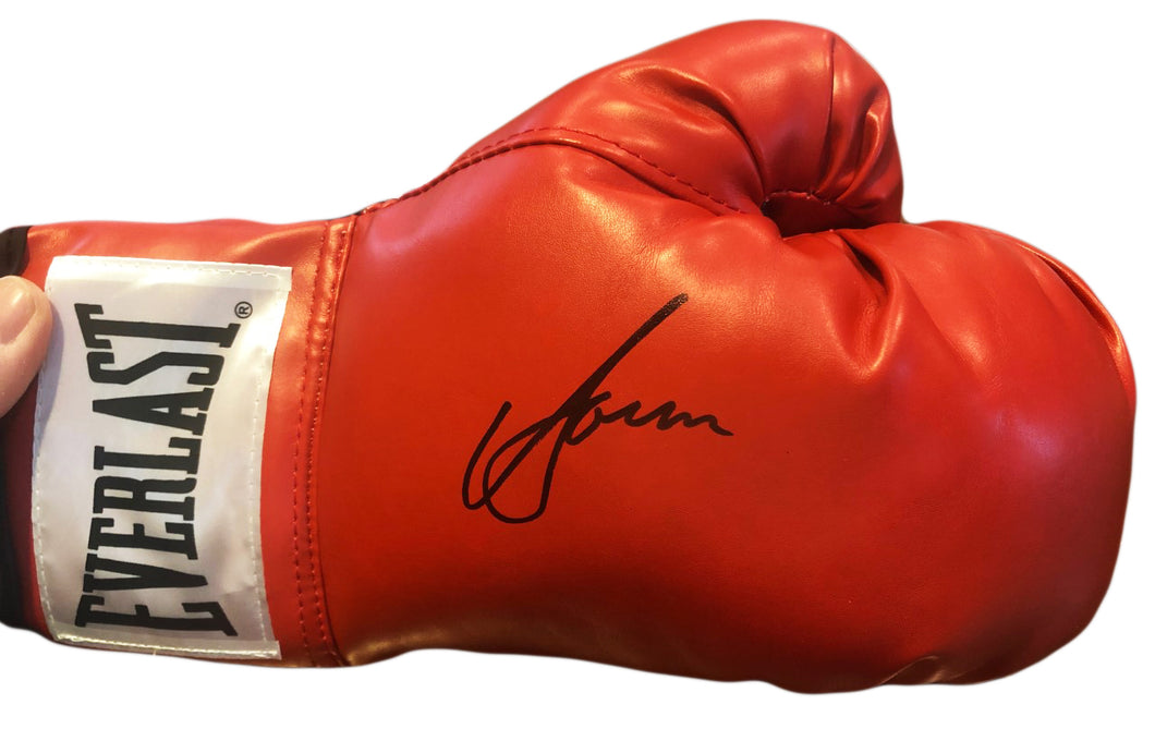 Vasyl Lomachenko New Rare Autographed Everlast Red Boxing Glove in Black Signature