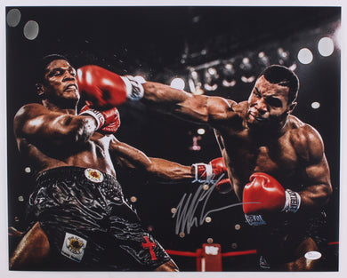 Mike Tyson Signed in Silver Autograph Size 16x20 Photo (JSA COA)