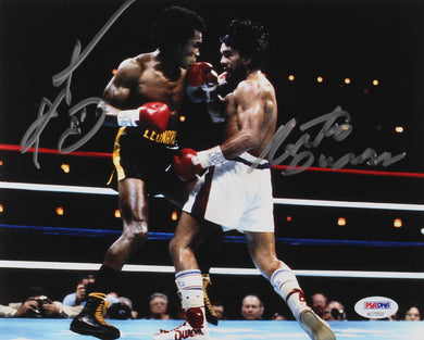 Sugar Ray Leonard & Roberto Duran Signed 8x10 Photo (PSA COA)