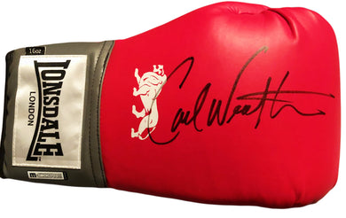 Carl Weathers Autographed Rare U.K Boxing Glove Inscribed 