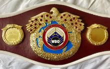 WBO Championship Boxing Belt mini size hand custom made, unsigned with fur in back