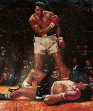 Muhammad Ali over Sonny Liston Autographed 20 x 30 size Photo in Black and white Ali co.