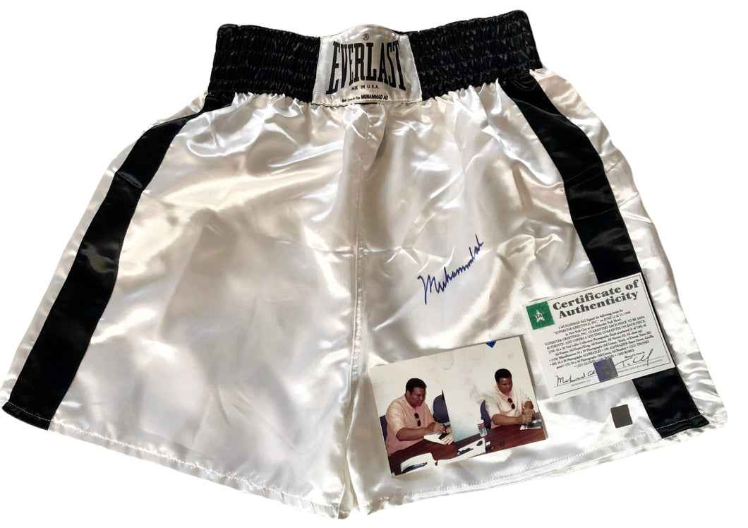 Muhammad Ali Rare Autographed Signed Everlast Boxing Rare Custom Trunks SSG CERT