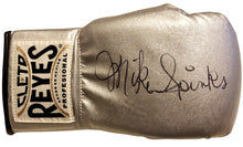 Michael Spinks Autographed Signed silver Reyes Boxing Glove Witnessed Photo