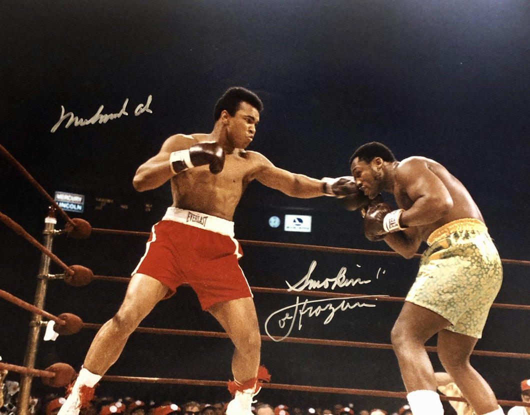 Muhammad Ali vs Joe Frazier signed autographed 16 x 20 boxing photo