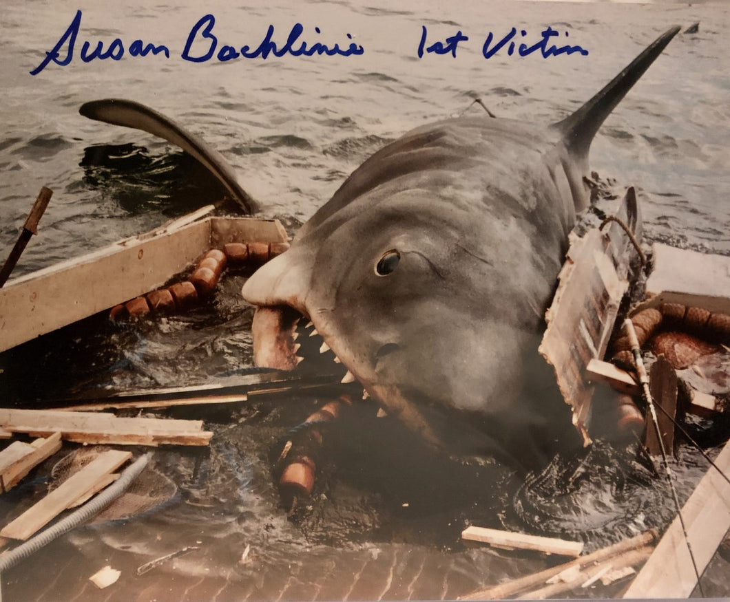 JAWS 1st Victim autographed 8x10 photo with Boat Attack in shark JAWS