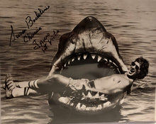 JAWS 1st Victim autographed 8x10 photo with Steven Speilberg in shark JAWS