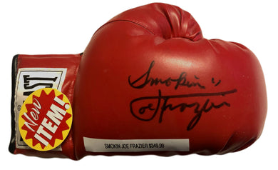 Joe Frazier Signed Autographed Rare Smoking inscription Boxing Glove