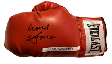 Vasyl Lomachenko Full Autographed Everlast Red Boxing Glove in Black Signature