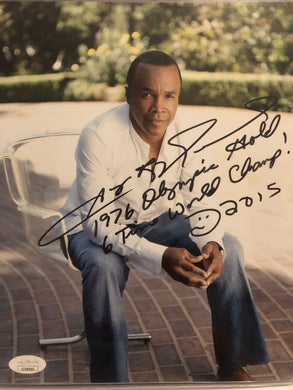 Sugar Ray Leonard Signed 8x10 Photo Super inscriptions