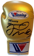 Floyd Mayweather signed autographed Winning Gold color Boxing Glove Full JSA Letter