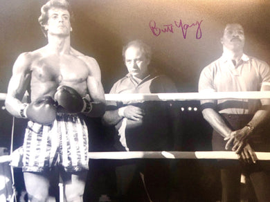 Burt Young Autographed Rocky 8x10 Boxing photo in Blue