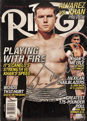 Canelo Alvarez autographed signed boxing Ring Magazine.