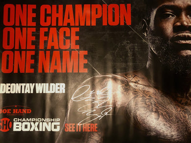 Deontay Wilder 3x4 silver signature autographed Huge Boxing Banner