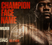 Deontay Wilder 3x4 silver signature autographed Huge Boxing Banner