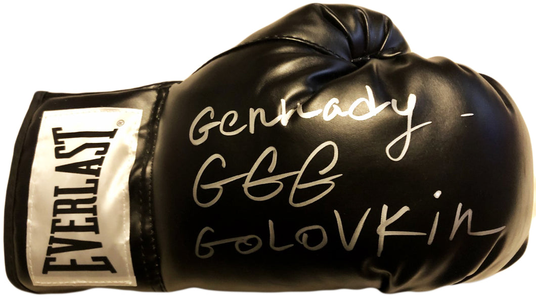 Gennady Golovkin Autographed Everlast Black Boxing Glove in Silver Signature