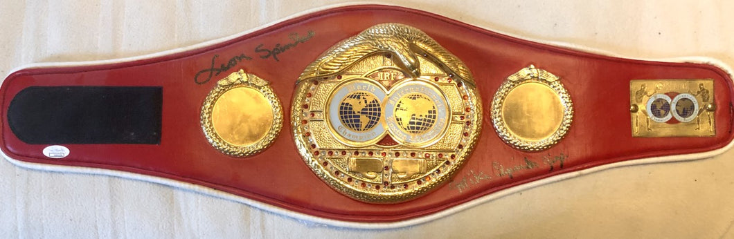 Leon and Michael Spinks Signed Med-Size IBF Autographed Championship Boxing Belt JSA