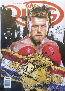 Canelo Alvarez Autographed Signed RING Magazine cover in Black