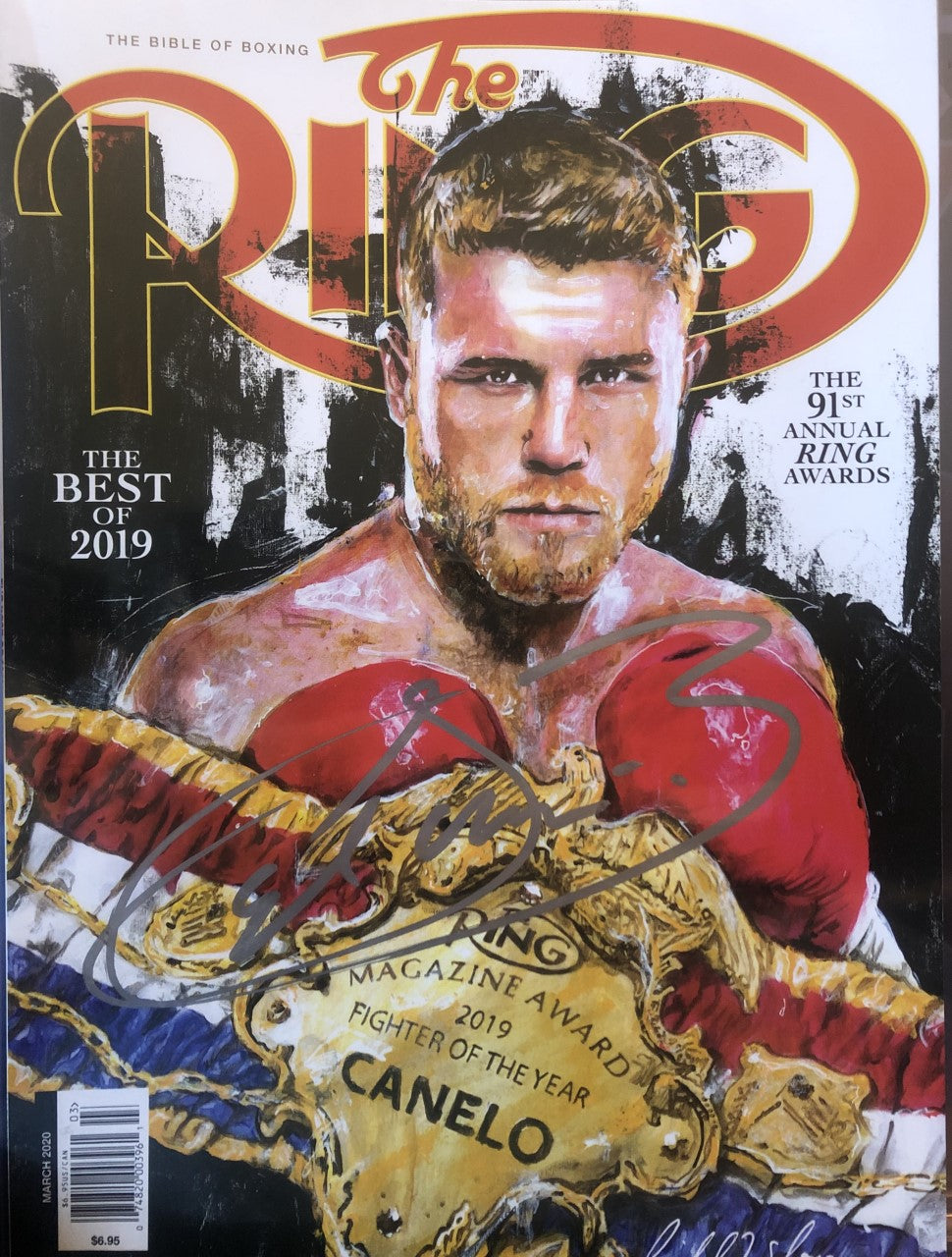 Canelo Alvarez Autographed Signed RING Magazine cover in silver