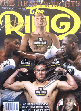Deontay Wilder and Tyson Fury Autographed Ring Magazine cover